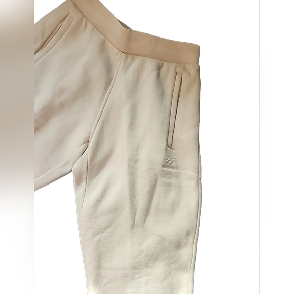 Adidas Trefoil Essentials Cream Sweatpants Small - Picture 2 of 3
